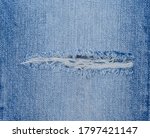 Blue torn jeans texture or denim jeans background