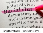 Small photo of Fake Dictionary, Dictionary definition of the word racial slur. including key descriptive words.