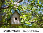 Birdhouse With Heart Shaped...