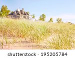 Dune Grasses With Beach House 