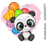 greeting card cute cartoon... | Shutterstock .eps vector #1636502077