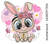 Cute Cartoon Rabbit With...