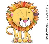 Cute Cartoon Lion Isolated On A ...