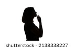Silhouette of young black woman ...