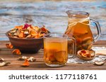rural still life   compote with ... | Shutterstock . vector #1177118761