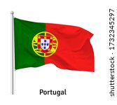 flag of the portuguese republic ... | Shutterstock .eps vector #1732345297
