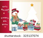 christmas background. happy... | Shutterstock .eps vector #325137074