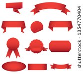 red ribbon label vector design | Shutterstock .eps vector #1354770404