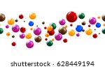 colorful glossy candy balls on... | Shutterstock .eps vector #628449194