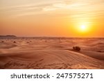 Sundown in desert. Desert background.