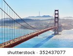 Famous Golden Gate bridge in San Francisco, California, USA