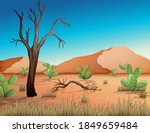 Desert With Sand Mountains And...
