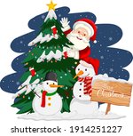 santa claus with christmas tree ... | Shutterstock .eps vector #1914251227