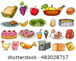 food and ingredients set... | Shutterstock .eps vector #483028717