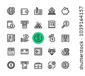 money  banking line icons set.... | Shutterstock .eps vector #1039164157
