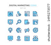 digital marketing icons. vector ... | Shutterstock .eps vector #1495273577