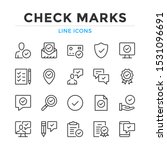 check marks line icons set.... | Shutterstock .eps vector #1531096691