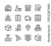 warehouse icons. vector line... | Shutterstock .eps vector #1931287484