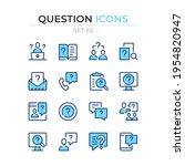 question icons. vector line... | Shutterstock .eps vector #1954820947