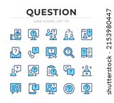 question vector line icons set. ... | Shutterstock .eps vector #2153980447