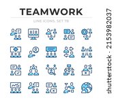 teamwork vector line icons set. ... | Shutterstock .eps vector #2153982037