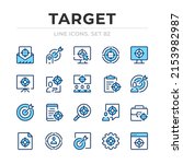 target vector line icons set.... | Shutterstock .eps vector #2153982987