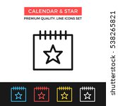 vector calendar and star icon.... | Shutterstock .eps vector #538265821