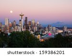 Seattle Skyline At Dusk