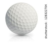 Golf Ball On White Background.