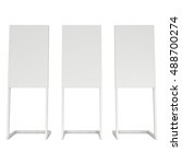blank expo banner stand. 3d... | Shutterstock . vector #488700274