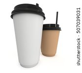 disposable coffee cups with... | Shutterstock . vector #507039031
