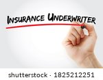 Small photo of Insurance Underwriter - professional who evaluate and analyze the risks involved in insuring people and assets, text concept background