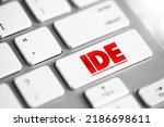 Small photo of IDE - Integrated Development Environment - software application that provides comprehensive facilities to computer programmers for software development, acronym concept button on keyboard
