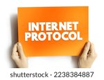 Small photo of Internet Protocol - network layer communications protocol in the Internet protocol suite for relaying datagrams across network boundaries, text on card