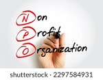 Small photo of NPO - Non-Profit Organization is a legal entity organized and operated for a collective, public or social benefit, acronym concept background