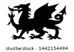 the welsh dragon in black... | Shutterstock . vector #1442154494