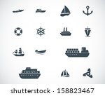 Vector Black Ship And Boat ...