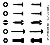 vector black screws  nuts and... | Shutterstock .eps vector #414034057
