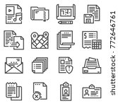 vector line documents icons set ... | Shutterstock .eps vector #772646761