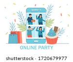 online party  birthday  meeting ... | Shutterstock .eps vector #1720679977