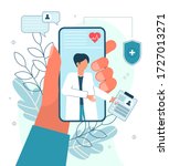 online doctor  telemedicine ... | Shutterstock .eps vector #1727013271