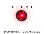 Small photo of Alert lamp Isolated on pure white with red glow. Red alert lamp. Will lay cleanly on white background without any image borders.