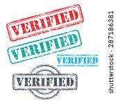 rubber stamp design verified | Shutterstock .eps vector #287186381