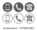telephone icons set on white... | Shutterstock . vector #1370891081