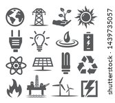 energy icons set on white... | Shutterstock .eps vector #1439735057