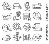loan and credit line icons on... | Shutterstock .eps vector #1500351344
