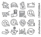 loan and credit line icons on... | Shutterstock . vector #1506518864