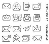 email line icon set on white... | Shutterstock . vector #2145649311