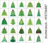 christmas tree icons set  ... | Shutterstock .eps vector #493736887