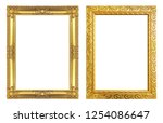 set 2   antique golden frame... | Shutterstock . vector #1254086647